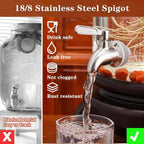 2 Gallon Drink Dispenser with 18/8 Stainless Steel Spigot, Sun Tea Glass Mason - Image 7