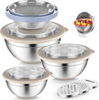 P&P CHEF Mixing Bowls with Lids Set of 3, Stainless Steel Mixing Bowl and by PPCHEF
