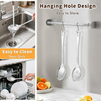 Stainless Steel Cooking Spoon, Slotted Metal Serving Spoon, Heavy Duty Sturdy - Image 4