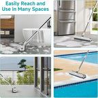 Floor Scrub Brush with Long Handle Length Adjustable, 3 in 1 Heavy-Duty Stiff - Image 6