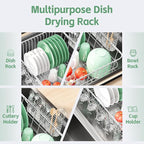 Fanbsy Dish Drying Rack in Sink, Extendable Stainless Steel Dish Drainers - Image 4