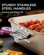 Turkey Roasting Pan with Rack Non stick Carbon Steel Roaster 16x11 Inch - Image 5