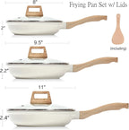 ESLITE LIFE Nonstick Ceramic Frying Pans Skillets Set - Image 2