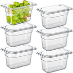 CURTA 6-Pack 1/9 Size 4" Deep NSF Polycarbonate Food Pans | Dishwasher & by CURTA