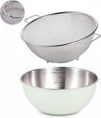 304 Stainless Steel Kitchen Colander Set, 3.5QT Colander by JULIPRO