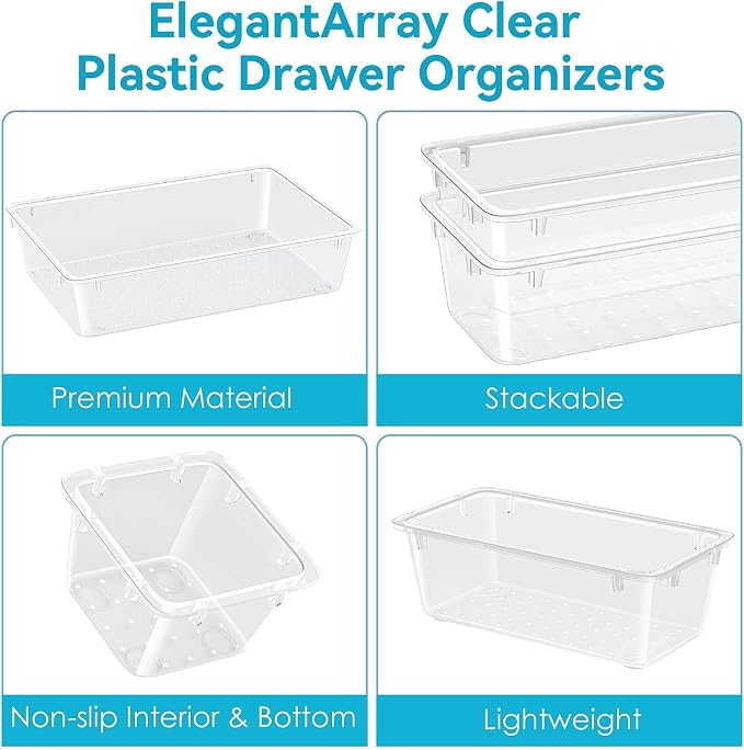 ElegantArray 36 PCS Drawer Organizer Set, 4 Sizes Tool Storage Trays, - Image 3