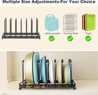 Cutting Board Organizer Rack, 7 Slots Metal Rack Cookie Baking Sheet, Pot Pan - Image 4