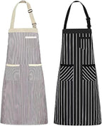 NLUS 2 Pack Kitchen Cooking Aprons, Adjustable Bib Soft Chef Apron by NLUS