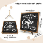 Coffee Bar Decor Sign, Coffee Bar Accessories, Funny Coffee Bar Desk Decor - Image 2