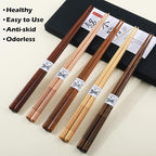 Reusable Chopsticks，GLAMFIELDS Japanese Natural Wooden 5 Pairs Hand-Carved - Image 3