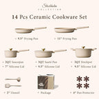 CAROTE Ceramic Cookware Set Nonstick, Non-Toxic & PFAS-Free, Dishwasher - Image 2