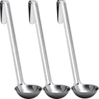 Super Sturdy, Ergonomic 1 Oz. Soup Ladle 3 Pk. Stainless Steel Ladles by FoodRestaurantSupplies