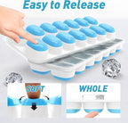 ChefAide Ice Cube Tray with Lid, 4 Packs 56 Cubes Durable Stackable Ice Cube - Image 6