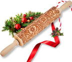 Christmas Gifts Wooden Embossed Rolling Pin by TIETOC