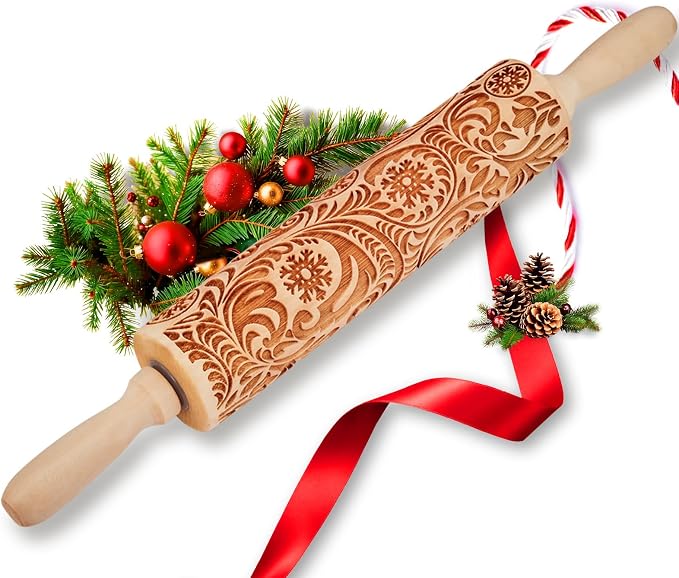 Christmas Gifts Wooden Embossed Rolling Pin - Image 9
