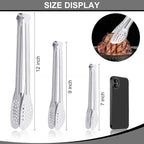6 Pack Buffet Tongs, Stainless Steel Serving Tongs Serving Utensils 7Inch - Image 2