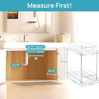 Vtopmart 2 Pack Higher Bathroom Organizer, 2 Tier White Under Sink Organizers - Image 7