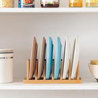 HBlife 4pcs Bamboo Dish Plate Bowl Cup Book Pot Lid Cutting Board Drying Rack - Image 7