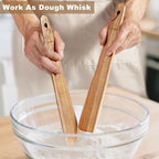 2 Pack Teak Wood Spatula, 12 Inch Wooden Spoons - Image 4