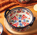 Vintage Flowers Style Ceramic Bakeware Casserole Dish Baking Pan Lasagna Pans - Image 3
