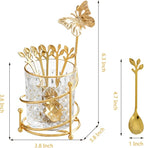 6PCS Coffee Spoons Set with Glass Holder, Small Stainless Steel Gold Tea Spoon - Image 3