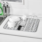 SUBEKYU Dish Drying Mat for Kitchen Counter, Absorbent Microfiber Dishes - Image 6
