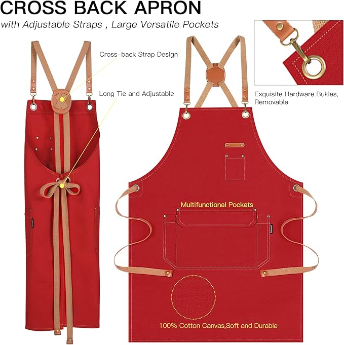 Genixart 6 Bulk Pack Chef Apron - Image 3