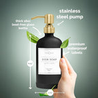 Vine Creations Black Glass Soap Dispenser, 2 Pack Kitchen Soap Dispenser Set - Image 6