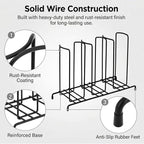 QWORK Wire Frame Cup and Lid Organizer, 3 Compartment Metal Wire Rack - Image 5