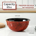 Hasense Ceramic Salad Bowl, 60 Ounces Large Serving Bowls, 8.5 Inch Soup Bowls - Image 3