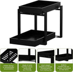 APRTAT 2 Pack Under Sink Organizer, Bamboo Wooden 2-Tier Pull-Out Storage - Image 6