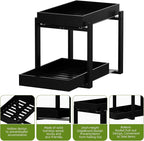APRTAT 2 Pack Under Sink Organizer, Bamboo Wooden 2-Tier Pull-Out Storage - Image 5