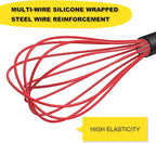 NileHome Silicone Whisk Set 8" 10" 12", 3 Pack Kitchen Whisk Kitchen Wisk Wire - Image 3