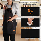 Chef Aprons for Women Men with Pockets, Oil-Repellent & Water-Resistant - Image 4