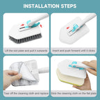 nacena Shower Scrubber with Long Handle, 4 in 1 Tile Tub Scrubber Brush with 3 - Image 6