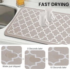 WISELIFE Dish Drying Mat Super Absorbent Drying Mat Large Dish Drying Mats - Image 4