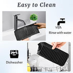 PoYang 24 inch Faucet Mat for Kitchen Sink Splash Guard, 7° Slope Silicone Sink - Image 9