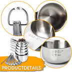 17 Piece Stainless Steel Measuring Cups and Spoons Set, - Image 5