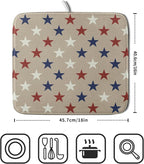Patriotic July of 4th Blue Red White Star Dish Drying Mat - Image 2