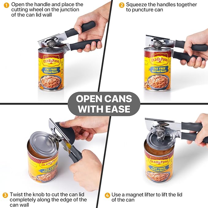 Can Opener Manual Heavy Duty, UHIYEE Hand Held Can Openers - Image 7