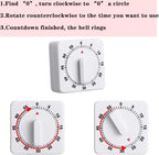 Weewooday 2 Pieces 60 Minute Visual Kitchen Timer Hour Mini Countdown - Image 5