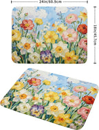 Spring Floral Dish Drying Mat for Kitchen Counter 18x24 Yellow Pink Narcissus - Image 2