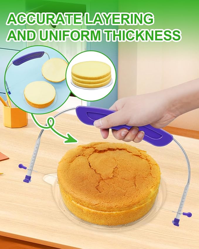 Adjustable 2- wire Cake Slicer Leveler Small Cake Cutter Slicer - Image 4