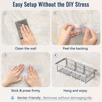 8 Pack Adhesive Rustproof Shower Shelves - Image 6