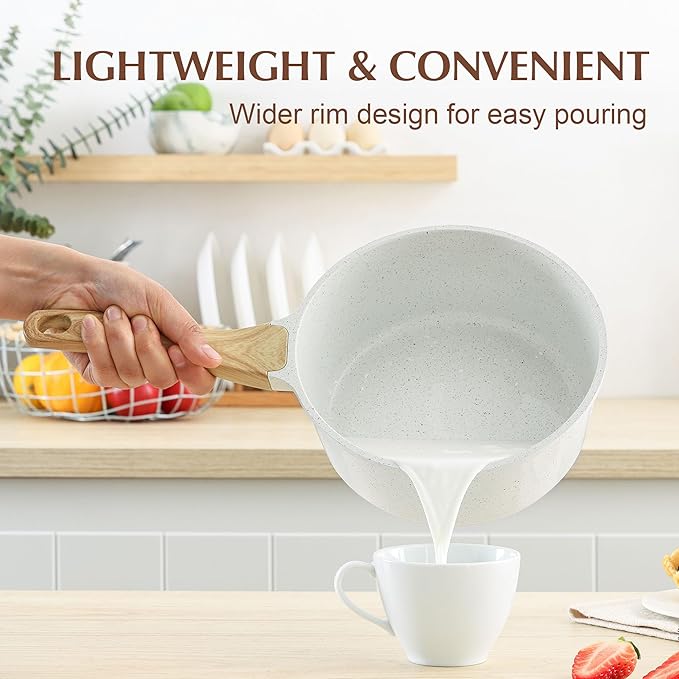 SENSARTE White Ceramic Nonstick Saucepan - Image 4