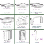 PUSDON Over Sink Dish Drying Rack Stainless Steel, Adjustable Large Dish Drainer - Image 7