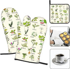 Cute Herbs Botanic Garden Plants Oven Mitts and Pot Holders Sets Heat Resistant - Image 3