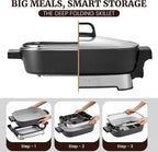 Elite Gourmet 15" x 12" x 3" Stow-Away Foldable Electric Skillet, Ceralast™ - Image 2