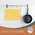 Yellow Bees Dish Drying Rack Mats Decor, Honey Honeycombs Dish Pad Drying Mat - Image 3