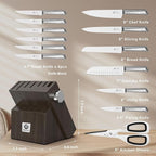 Knife Sets for Kitchen with Block imarku G14 Japanese Knife Set Stainless Steel - Image 6